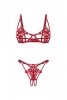 OBSESSIVE Luise Sublim Red komplet 2-cz otwarty